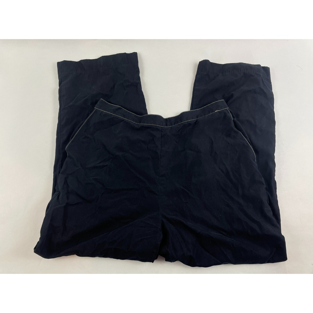 Alfred Dunner Pants Women's Size 14 Black Lined Pull On High Rise Flat Front